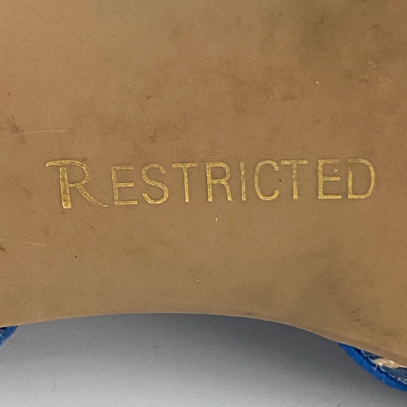 Restricted women's d'Orsay flats with a blue and tan bohemian style shoes Size 8 - Picture 10 of 11